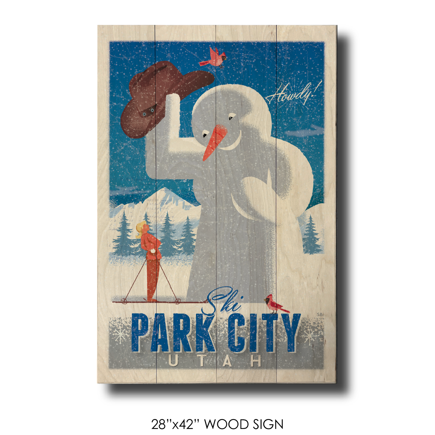 Park City Cowboy Snowman