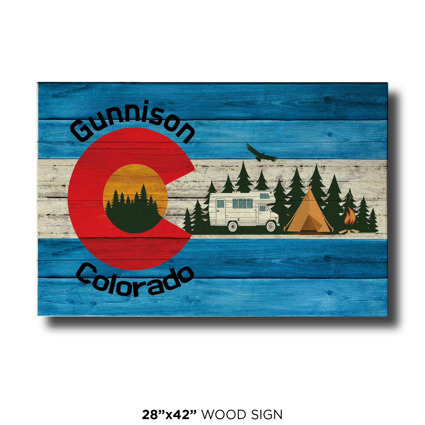 Gunnison Blue Camping Flag