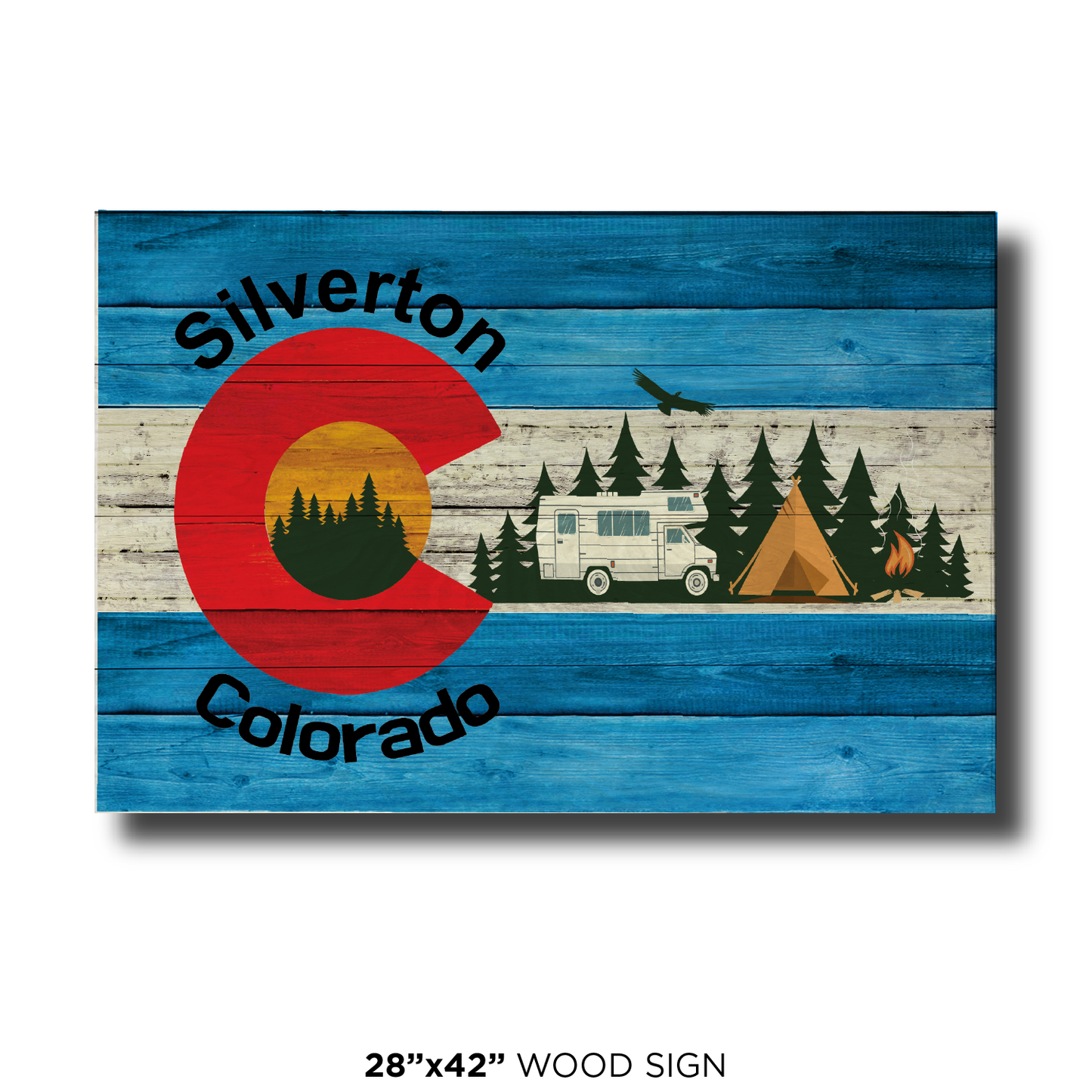 Silverton Blue Camping Flag