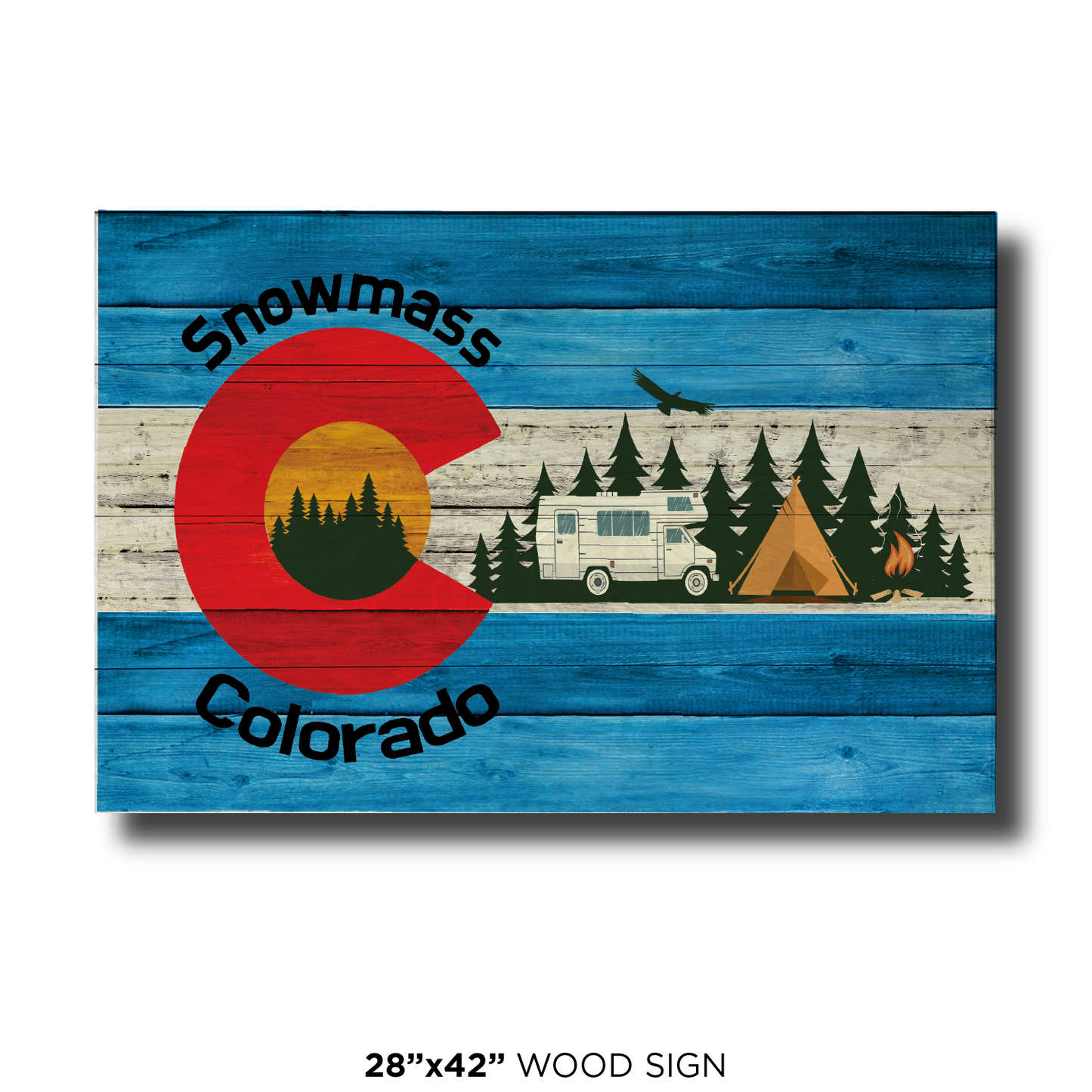 Snowmass Blue Camping Flag