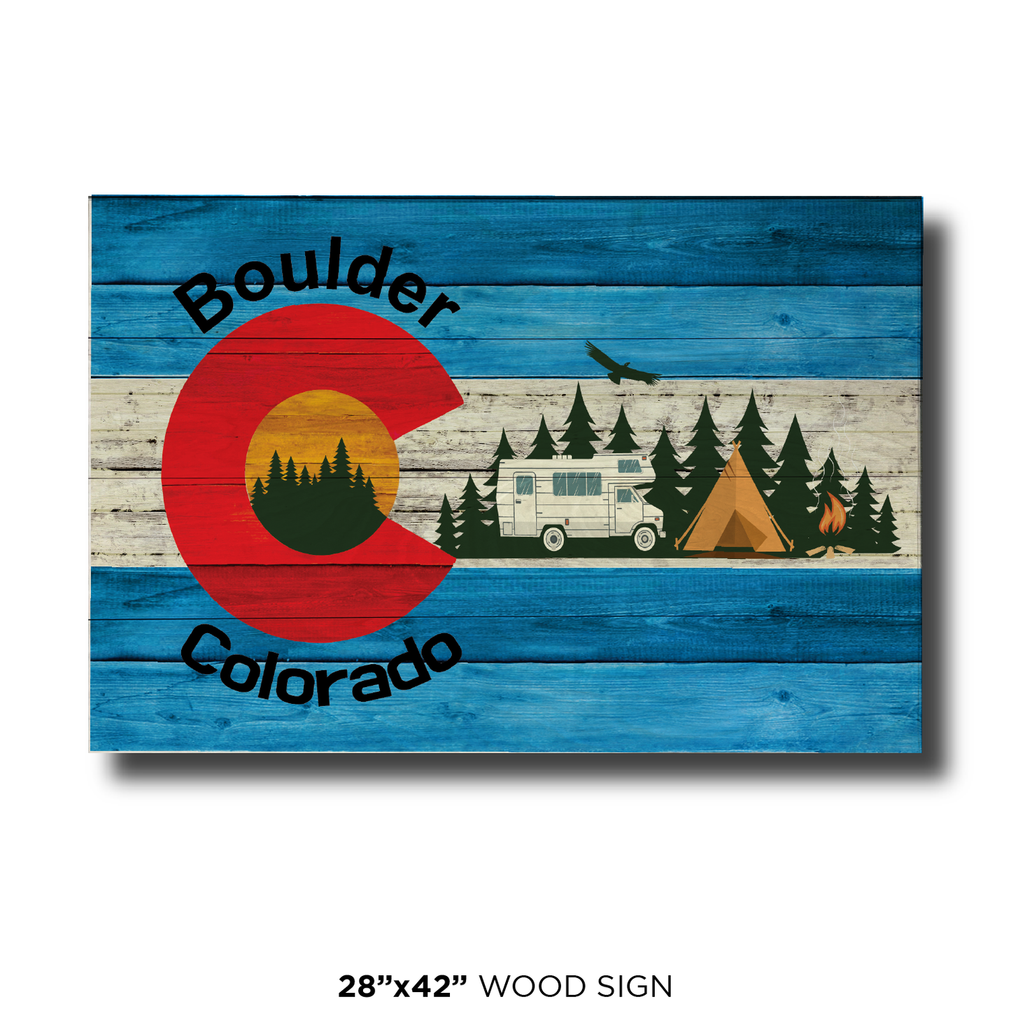 Boulder Blue Camping Flag