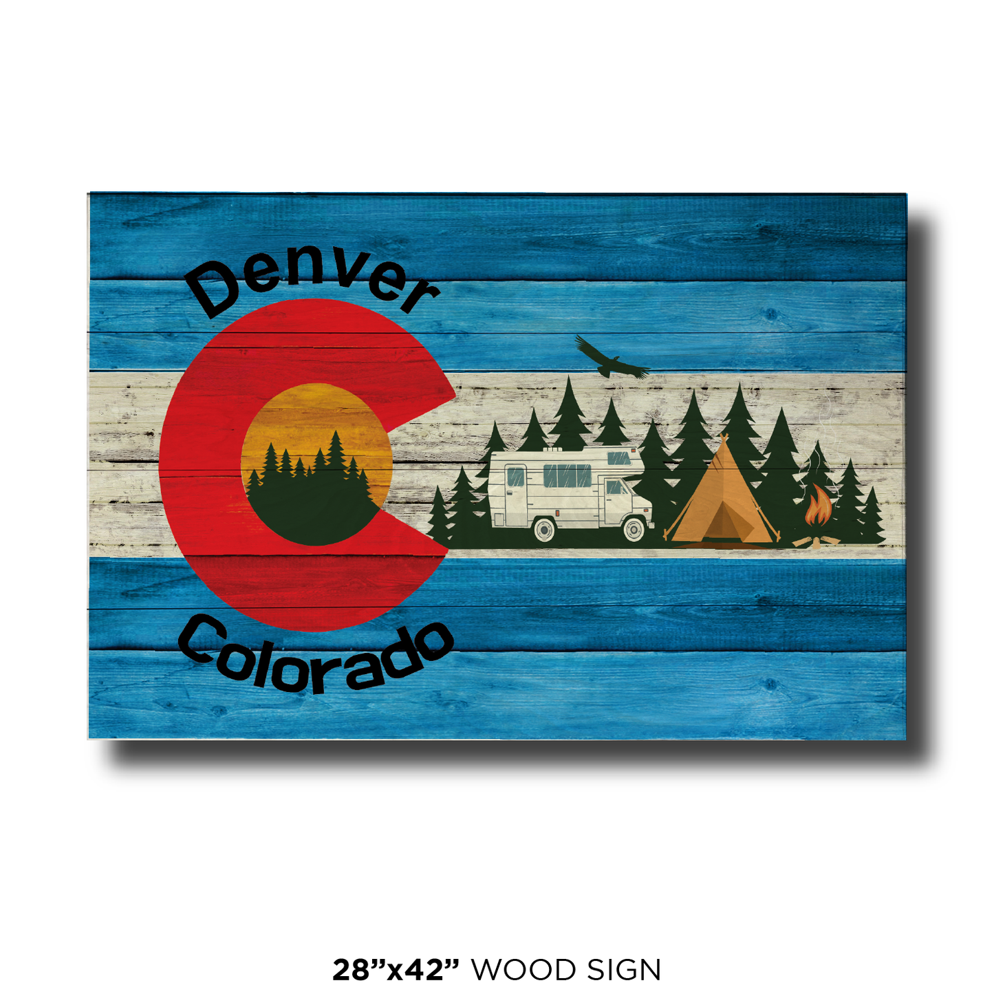 Denver Blue Camping Flag