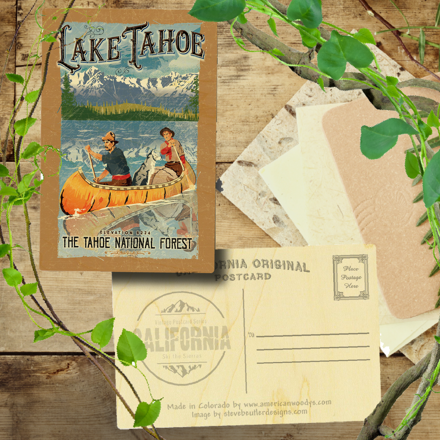 Lake Tahoe Sans Cali Vintage Canoe