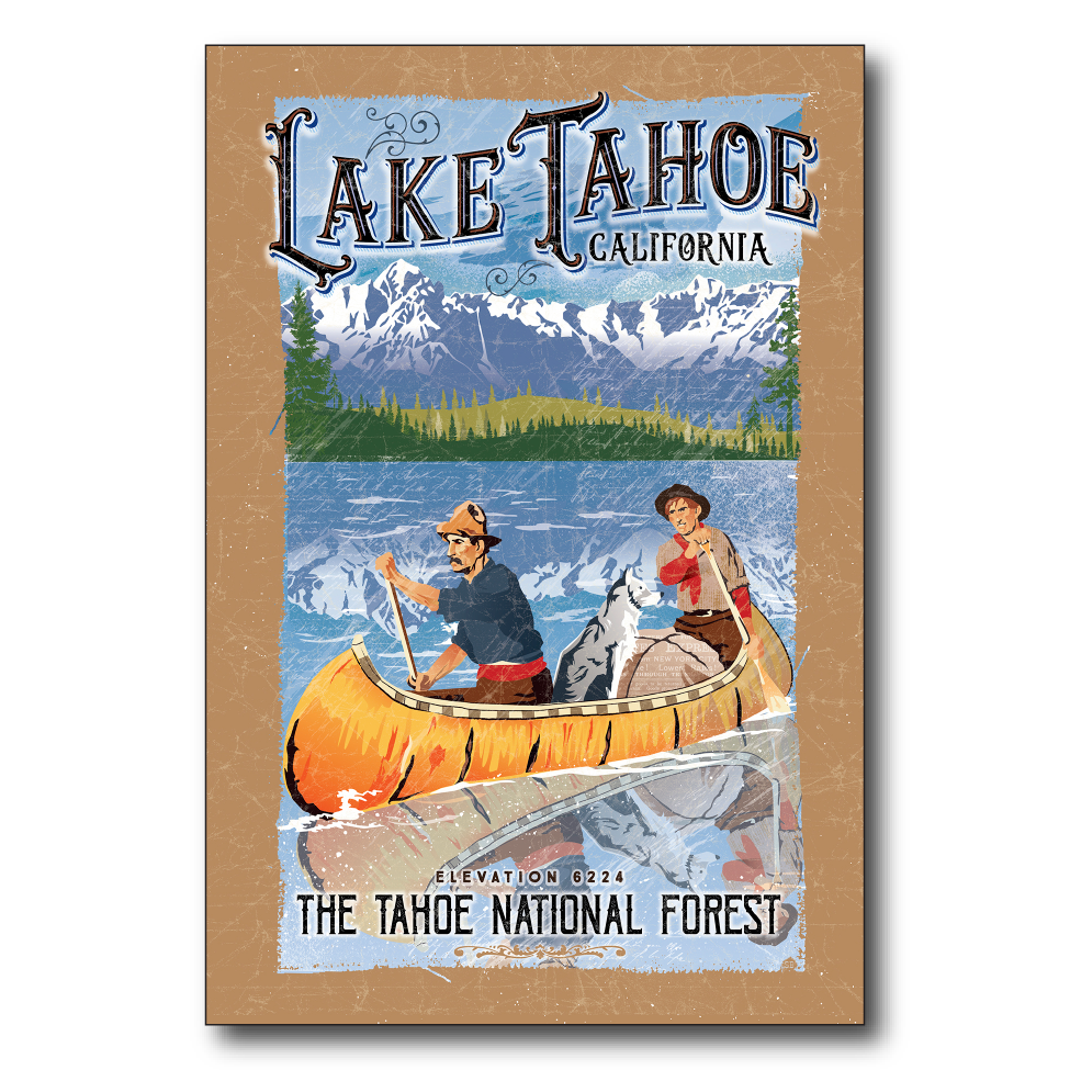 Lake Tahoe Vintage Canoe