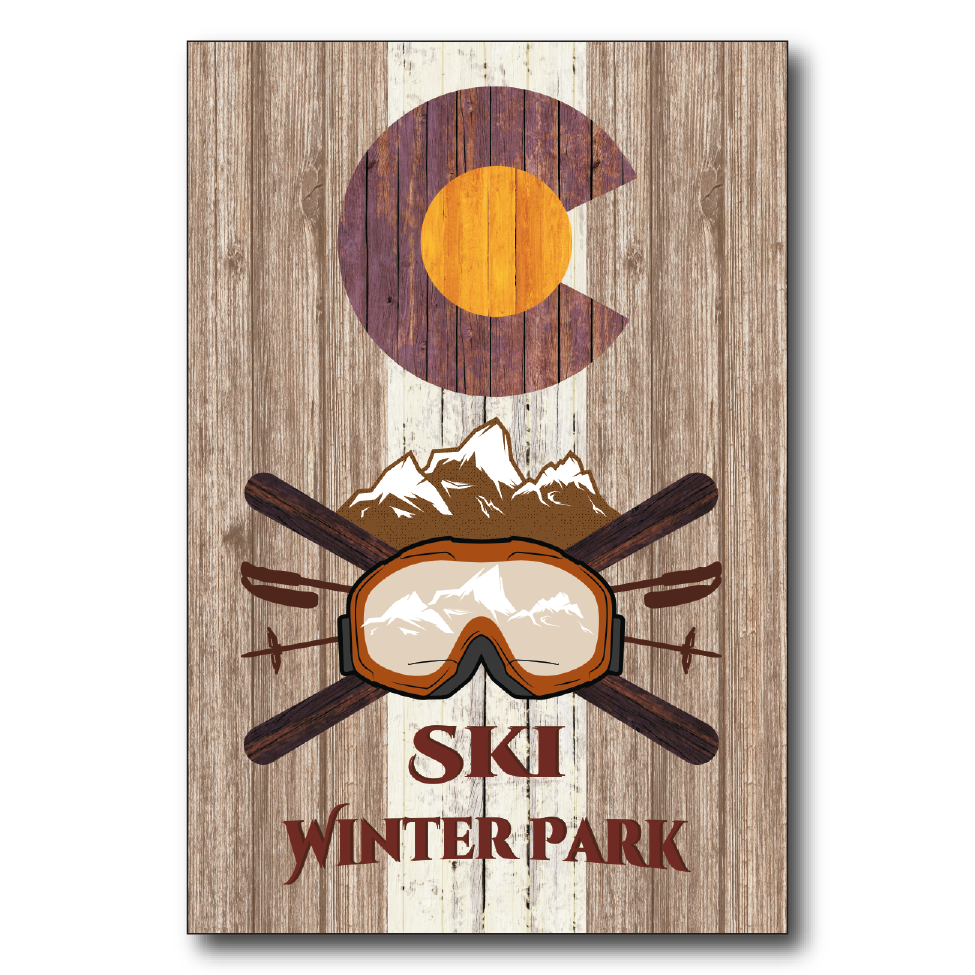 Winter Park Brown Ski Flag