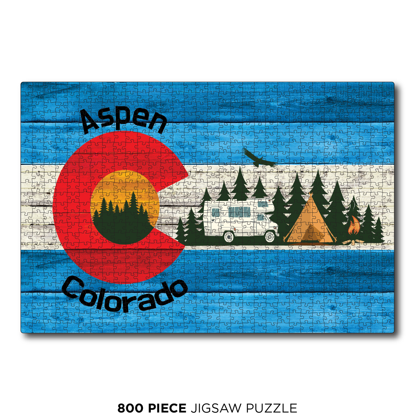 Aspen Blue Camping Flag