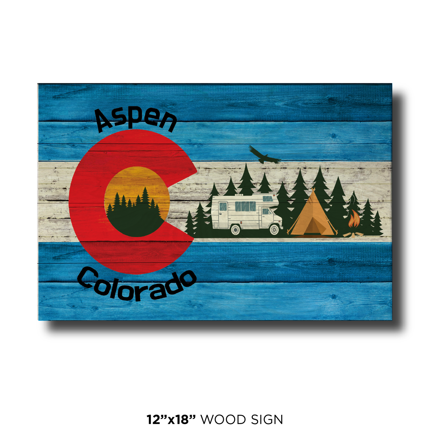 Aspen Blue Camping Flag