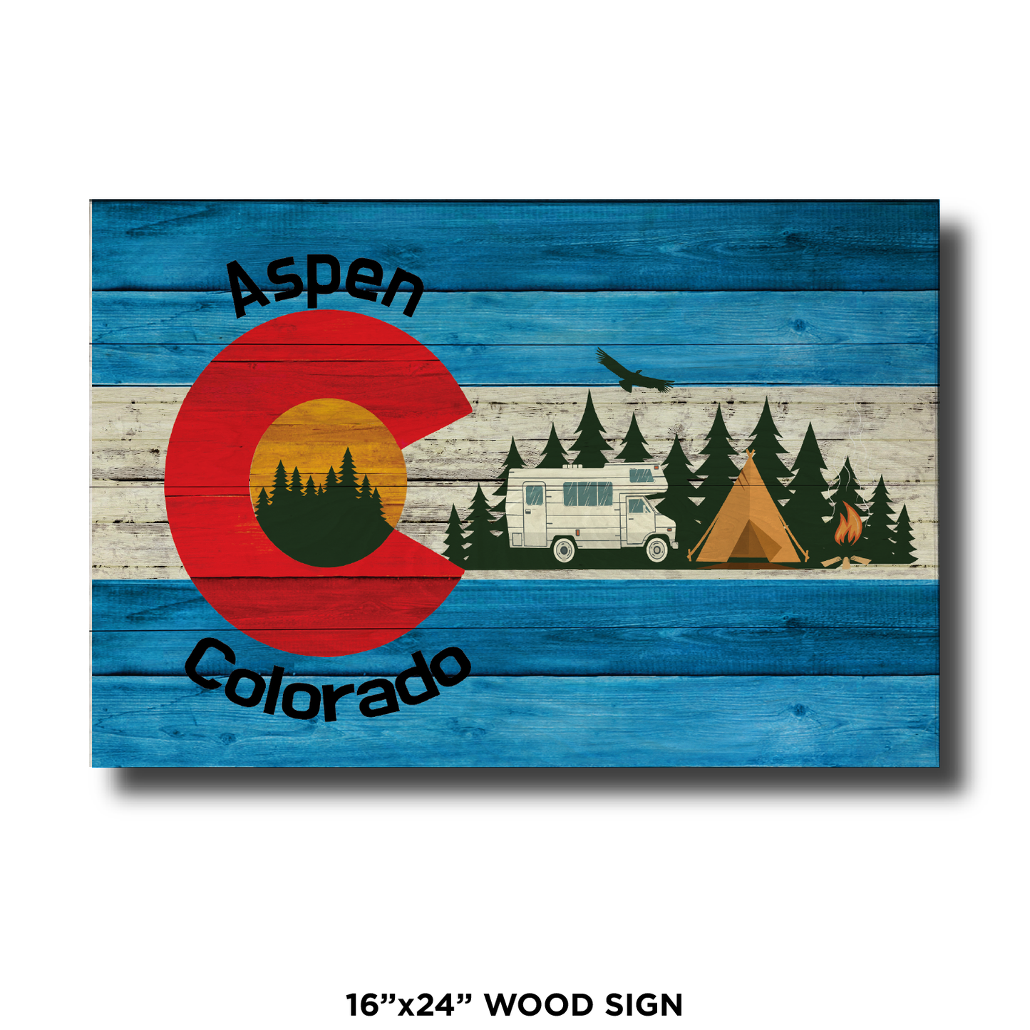 Aspen Blue Camping Flag