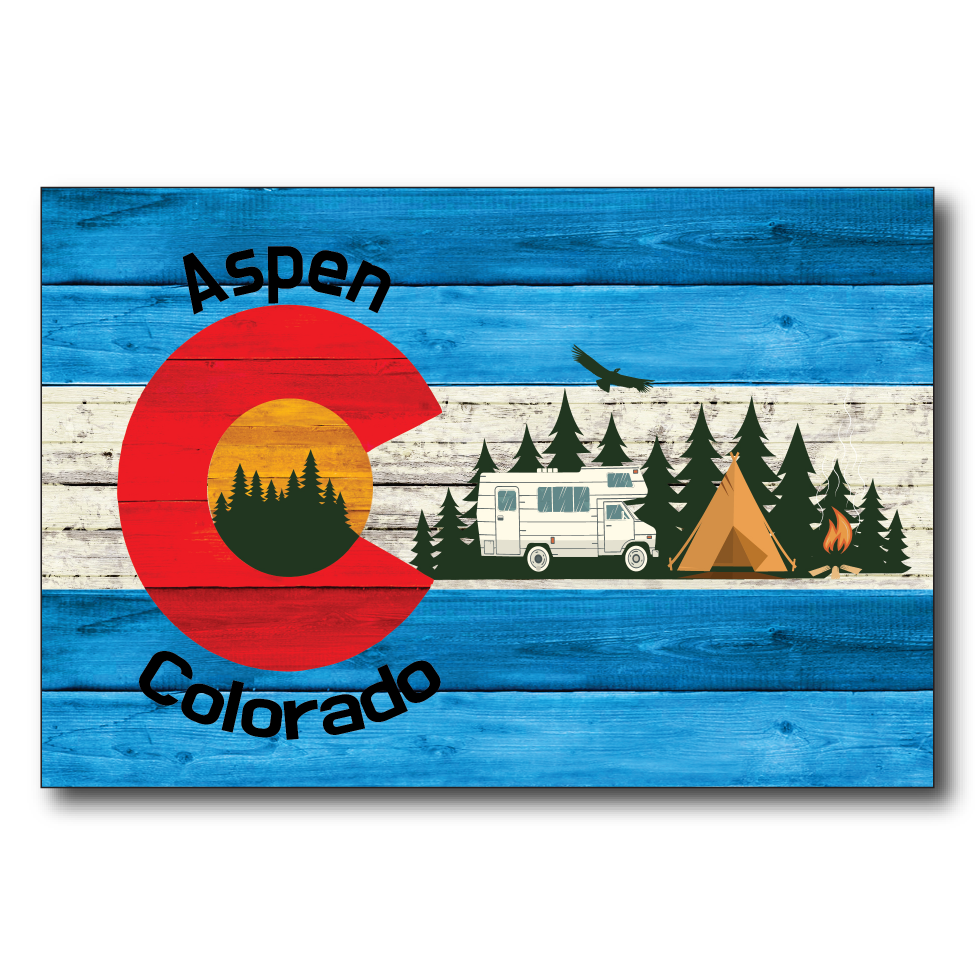 Aspen Blue Camping Flag