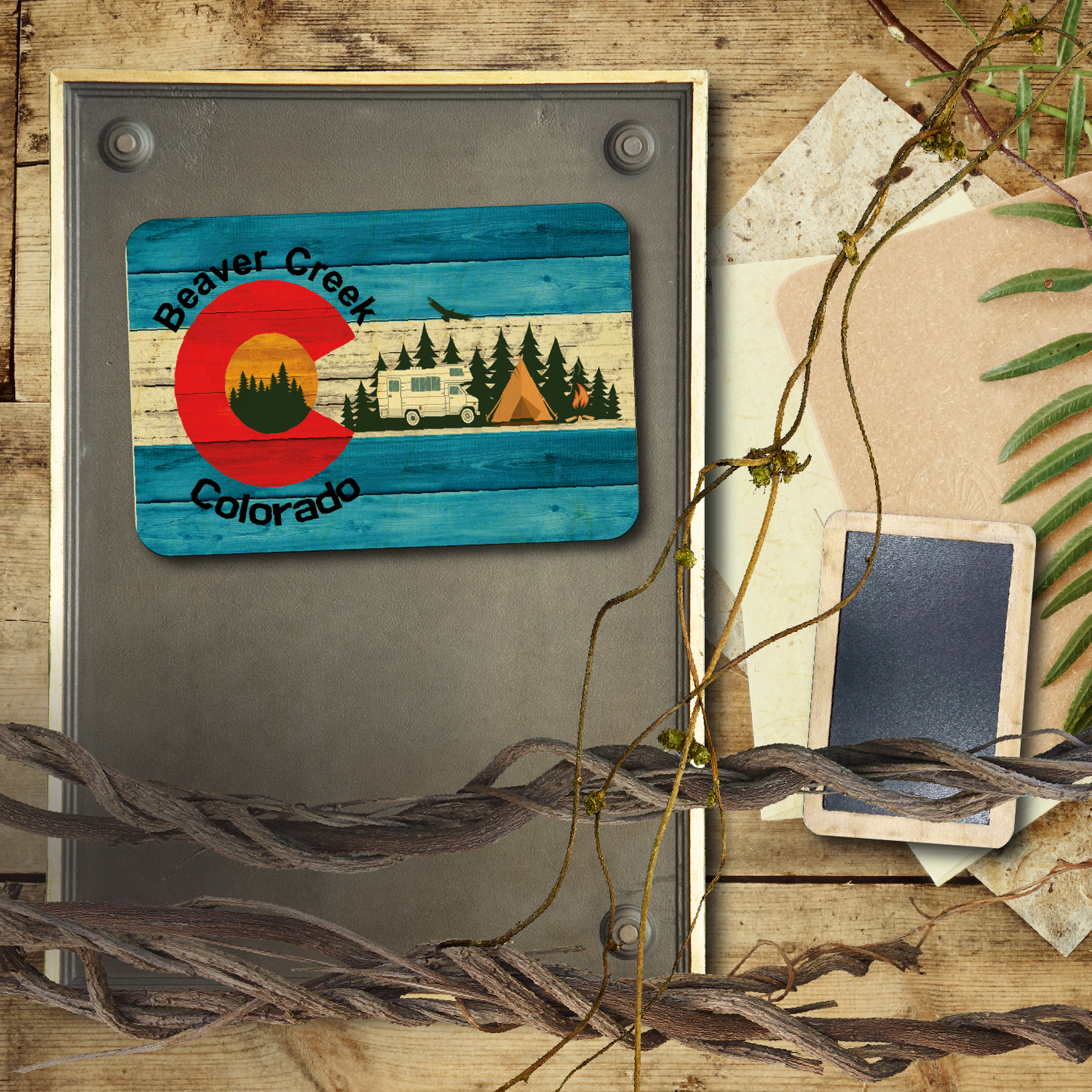 Beaver Creek Blue Camping Flag