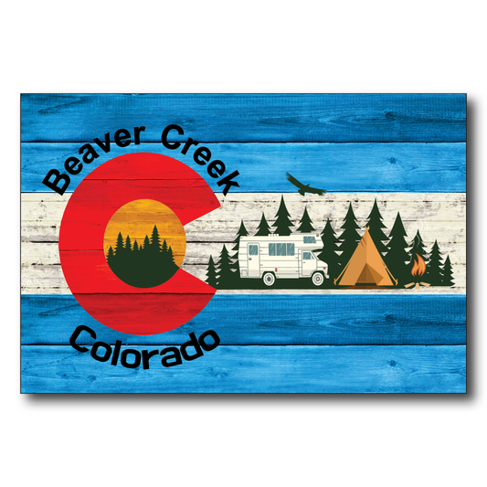 Beaver Creek Blue Camping Flag