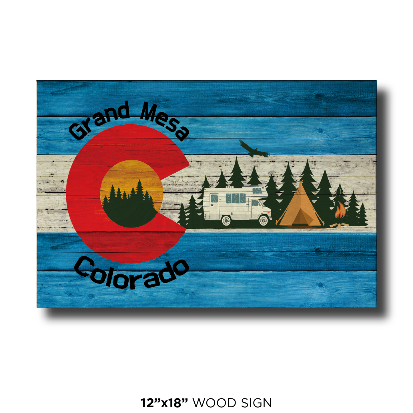 Grand Mesa Blue Camping Flag