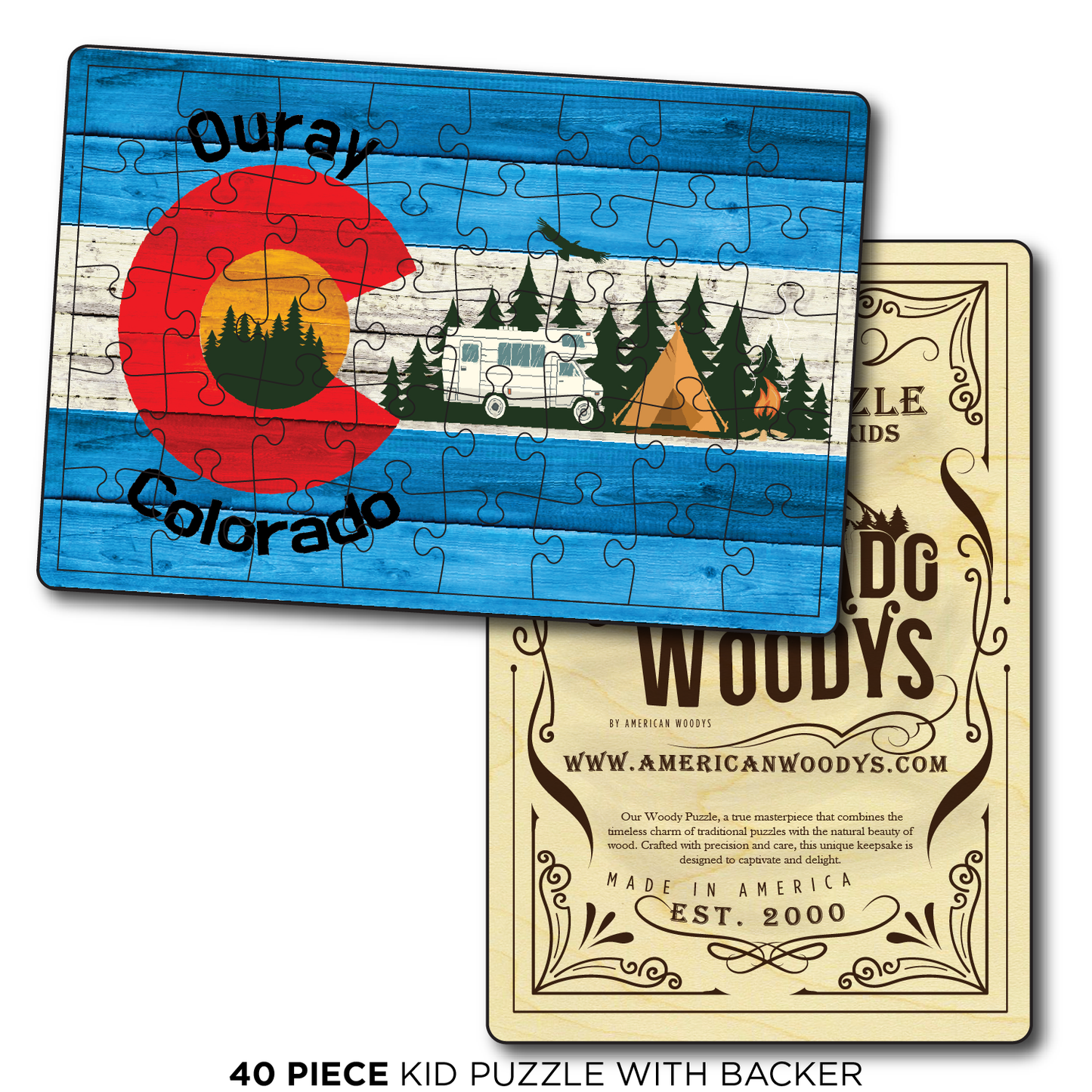 Ouray Blue Camping Flag