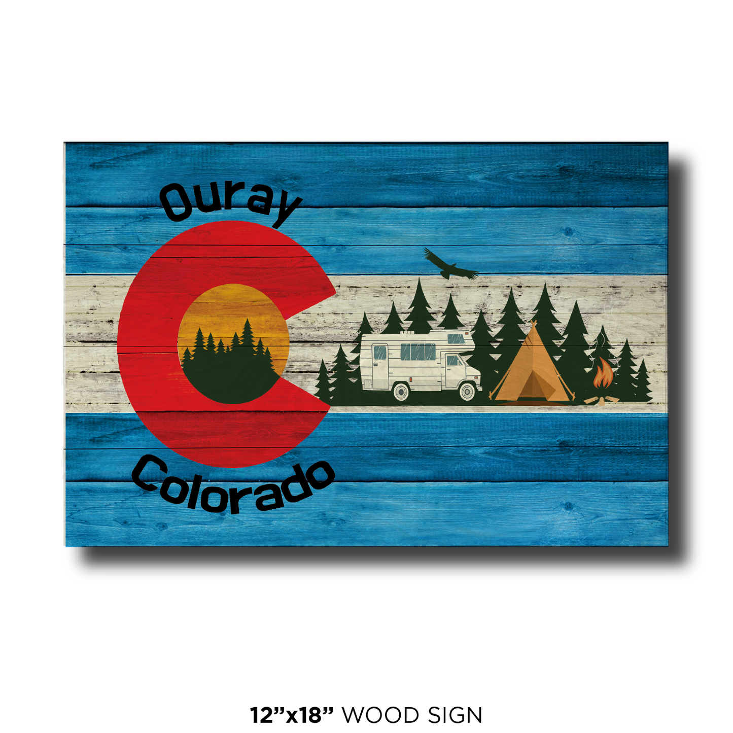 Ouray Blue Camping Flag