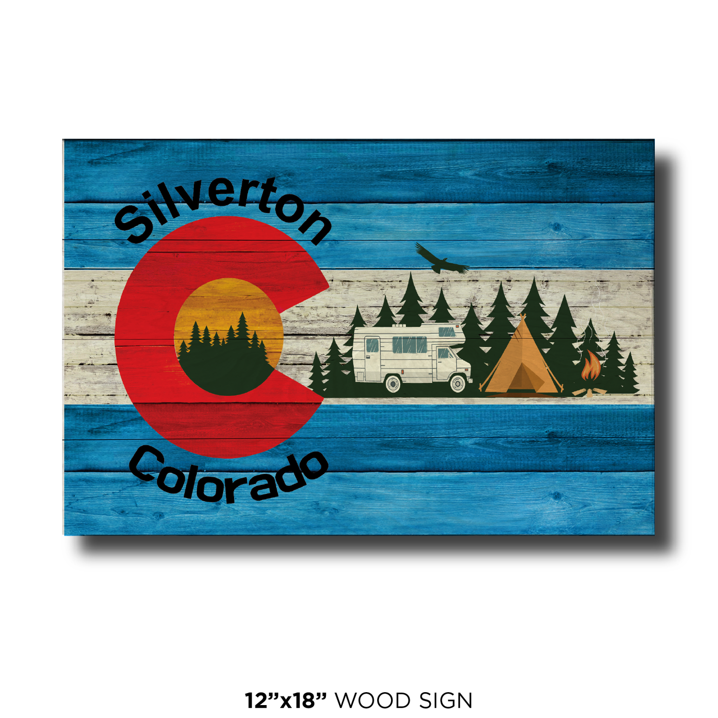 Silverton Blue Camping Flag