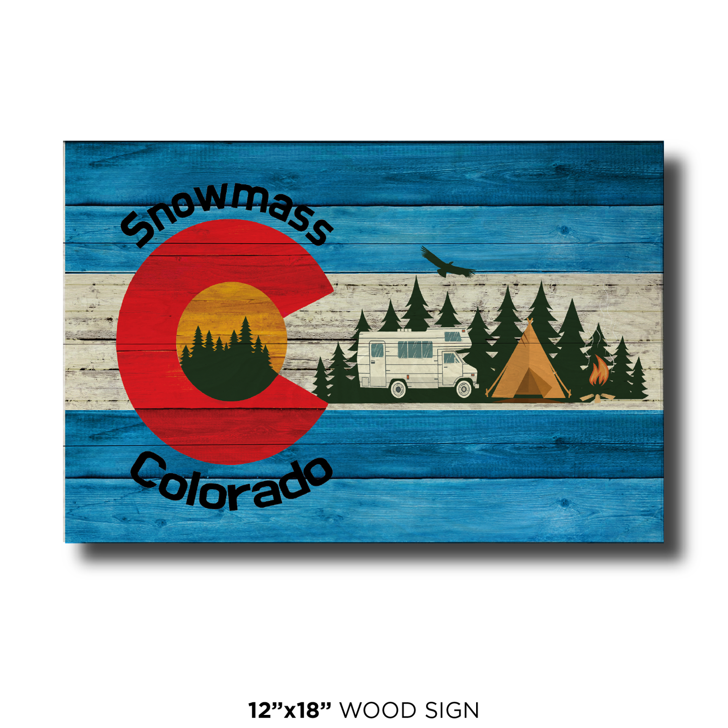 Snowmass Blue Camping Flag