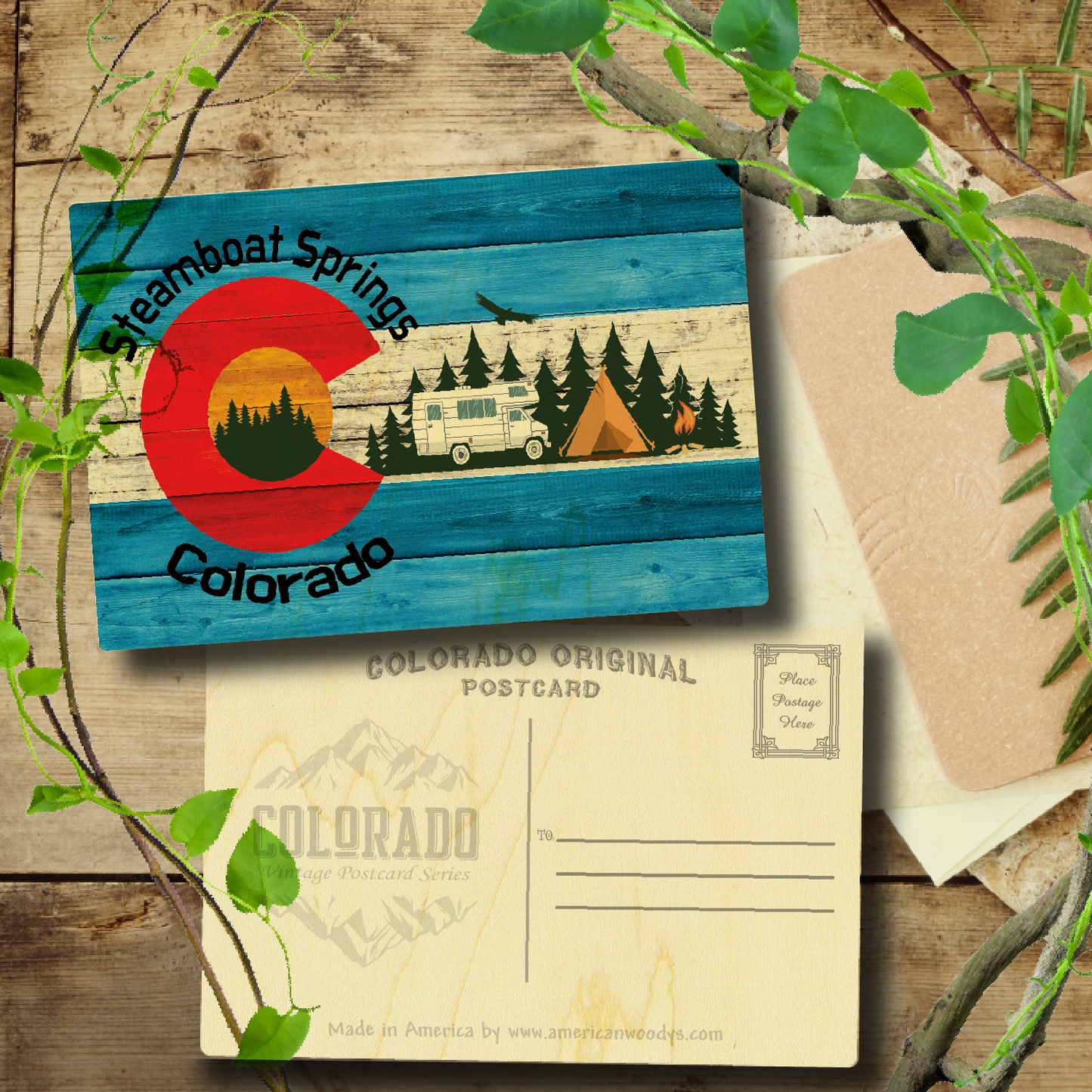 Steamboat Springs Blue Camping Flag
