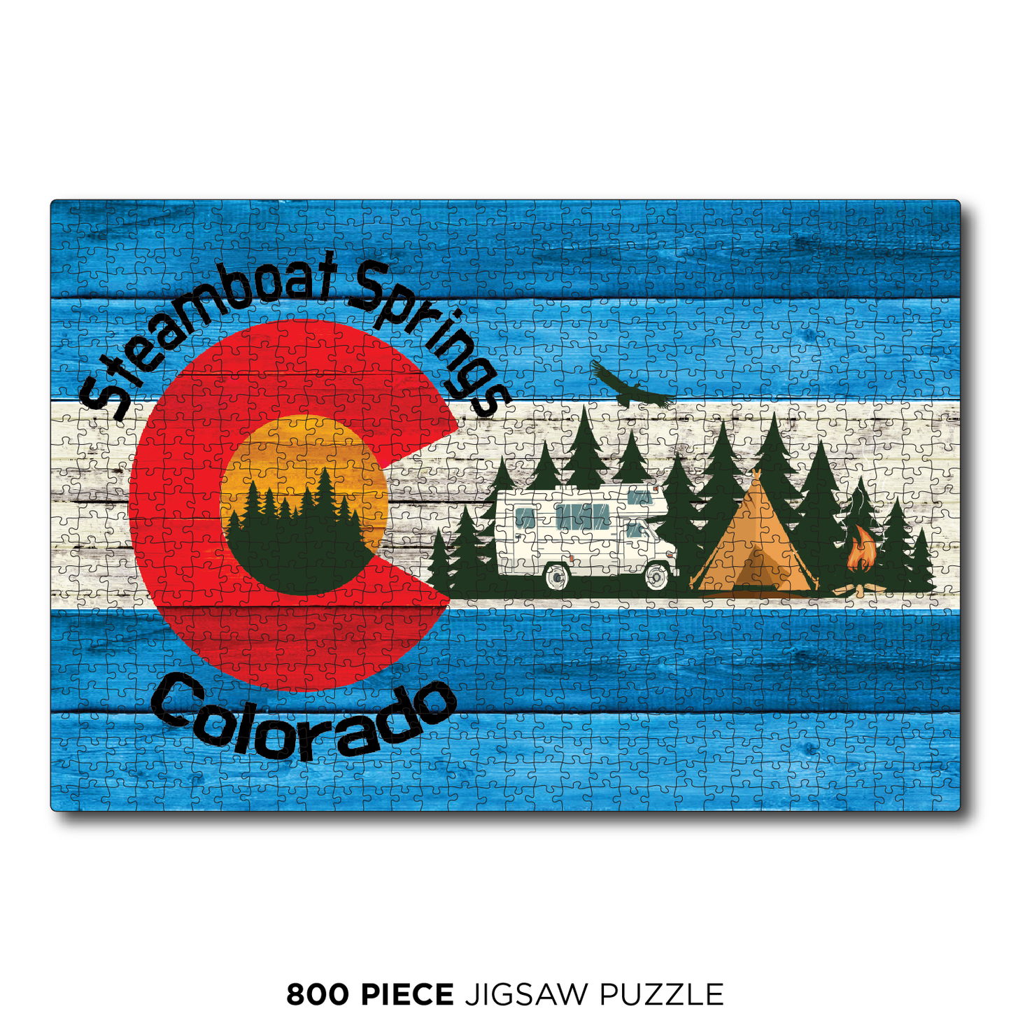 Steamboat Springs Blue Camping Flag