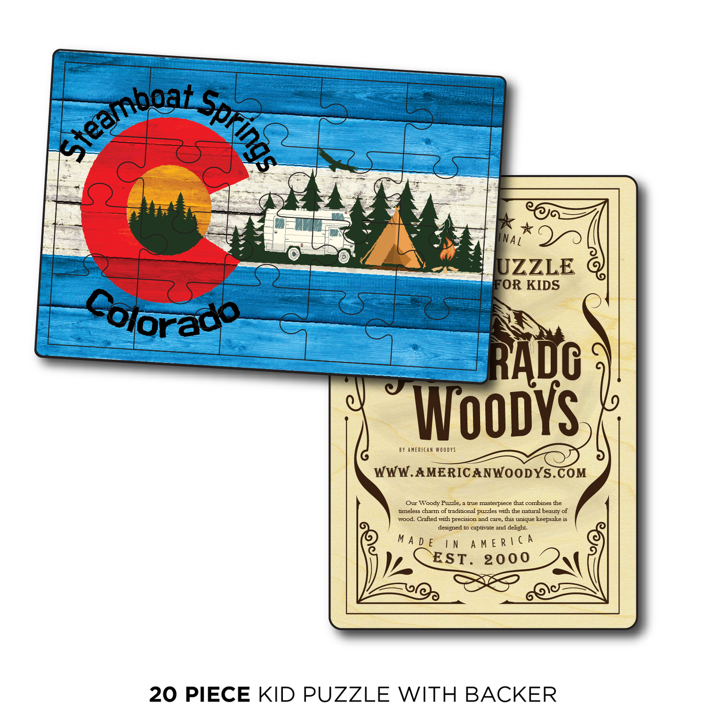 Steamboat Springs Blue Camping Flag