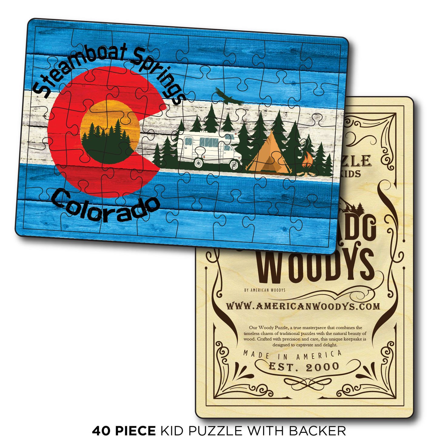 Steamboat Springs Blue Camping Flag