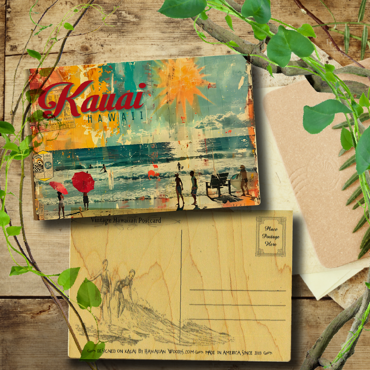 Retro Kauai Red Umbrella