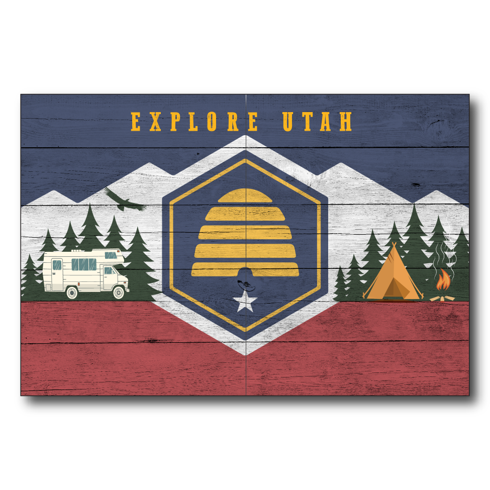 Utah Camping Flag Explore