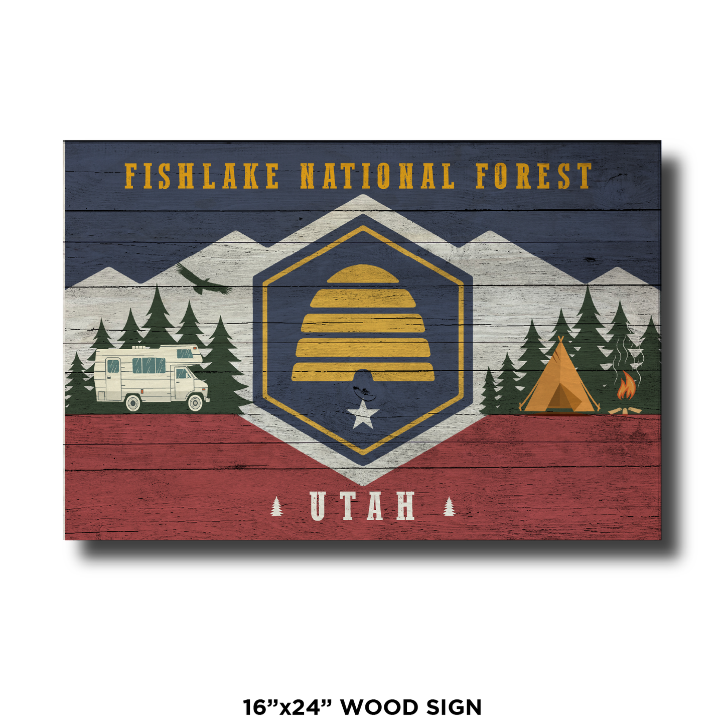 Utah Camping Flag Fishlake National Forest