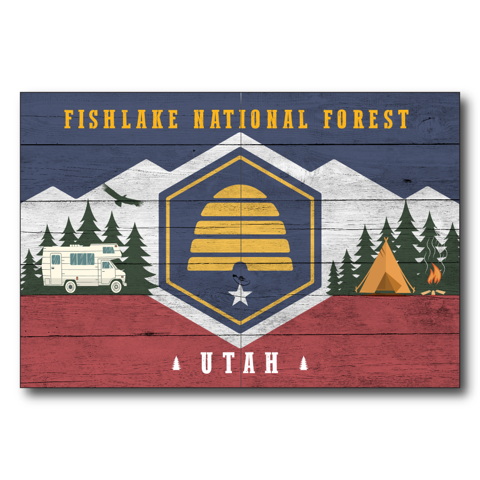 Utah Camping Flag Fishlake National Forest