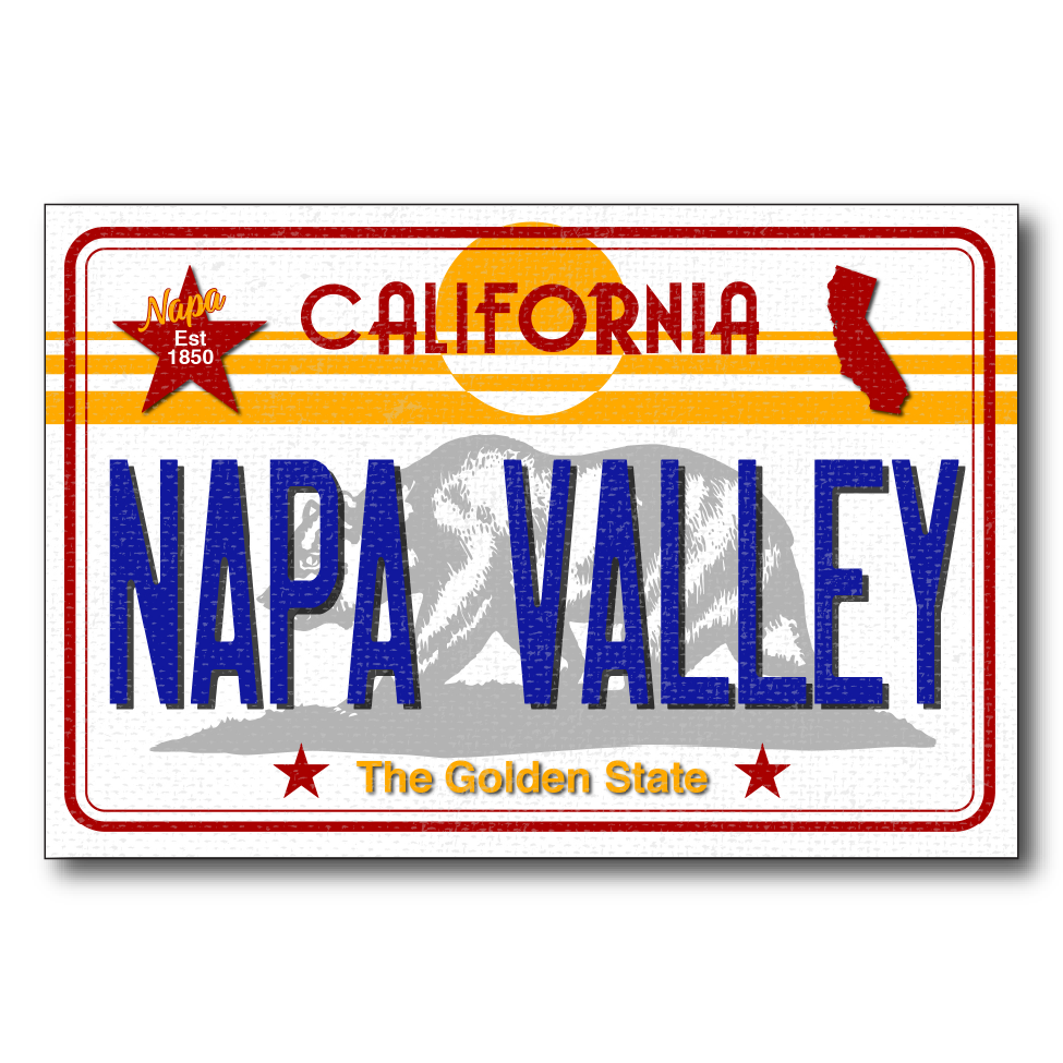 CA License Plate Napa Valley