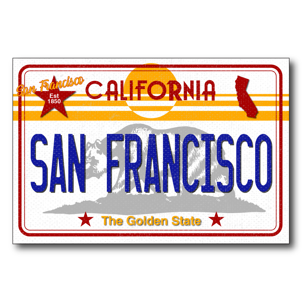 CA License Plate San Francisco