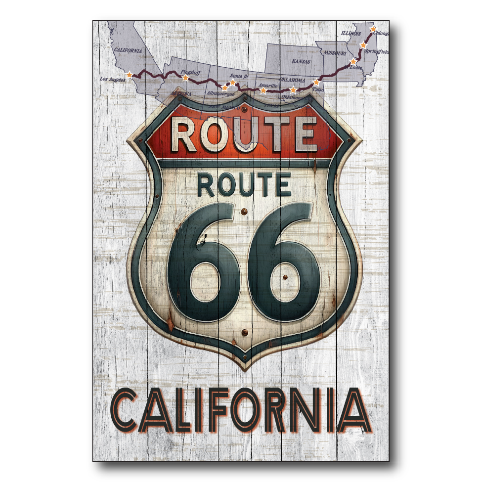 Route 66 CA Sign Map