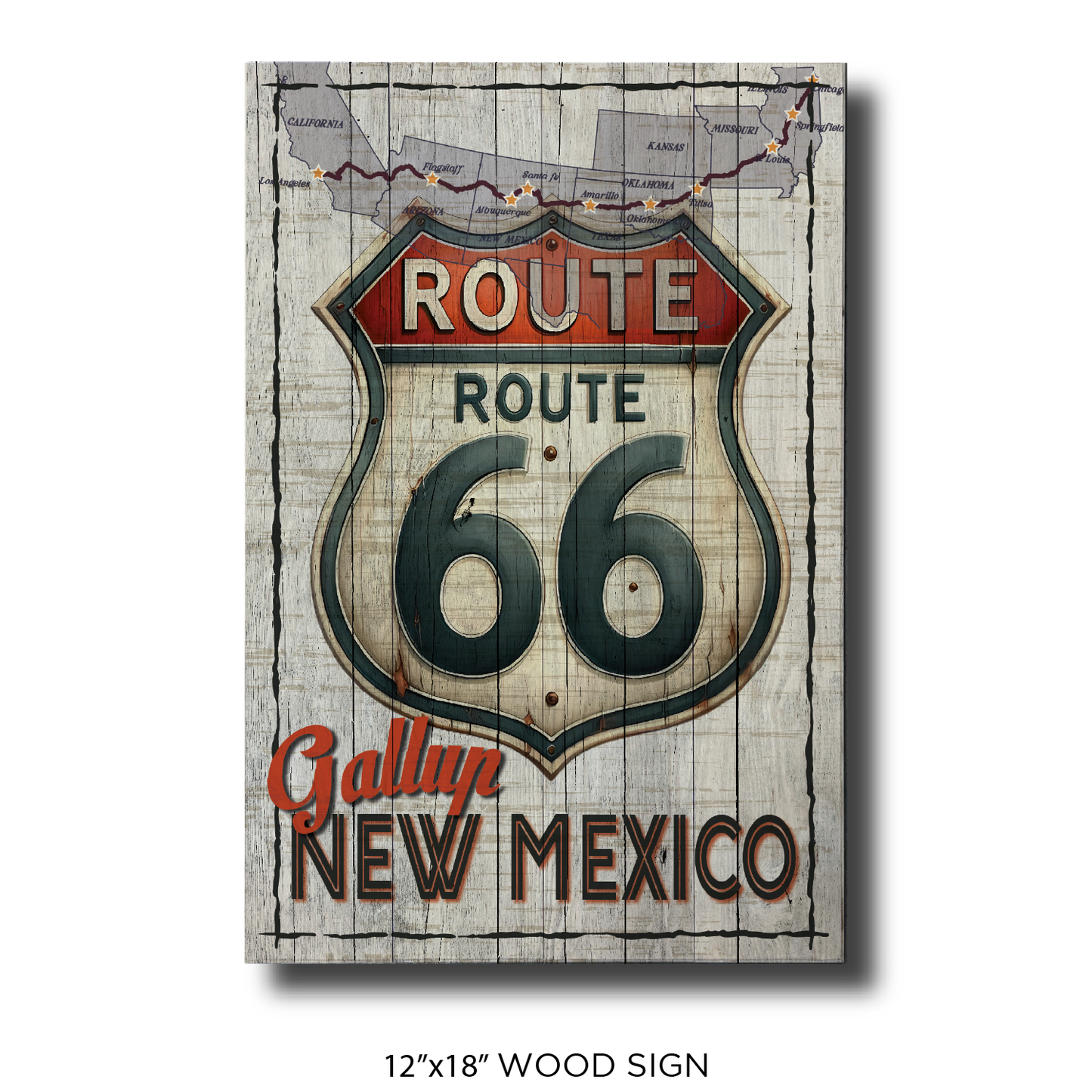 Route 66 Gallup Sign Map