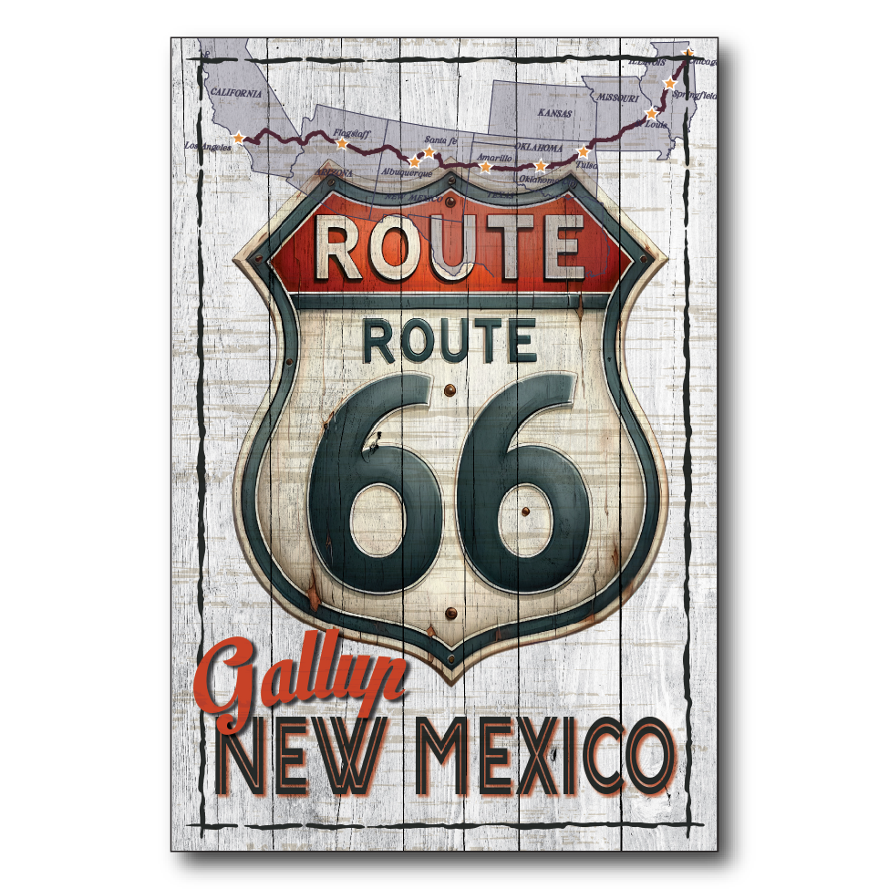 Route 66 Gallup Sign Map