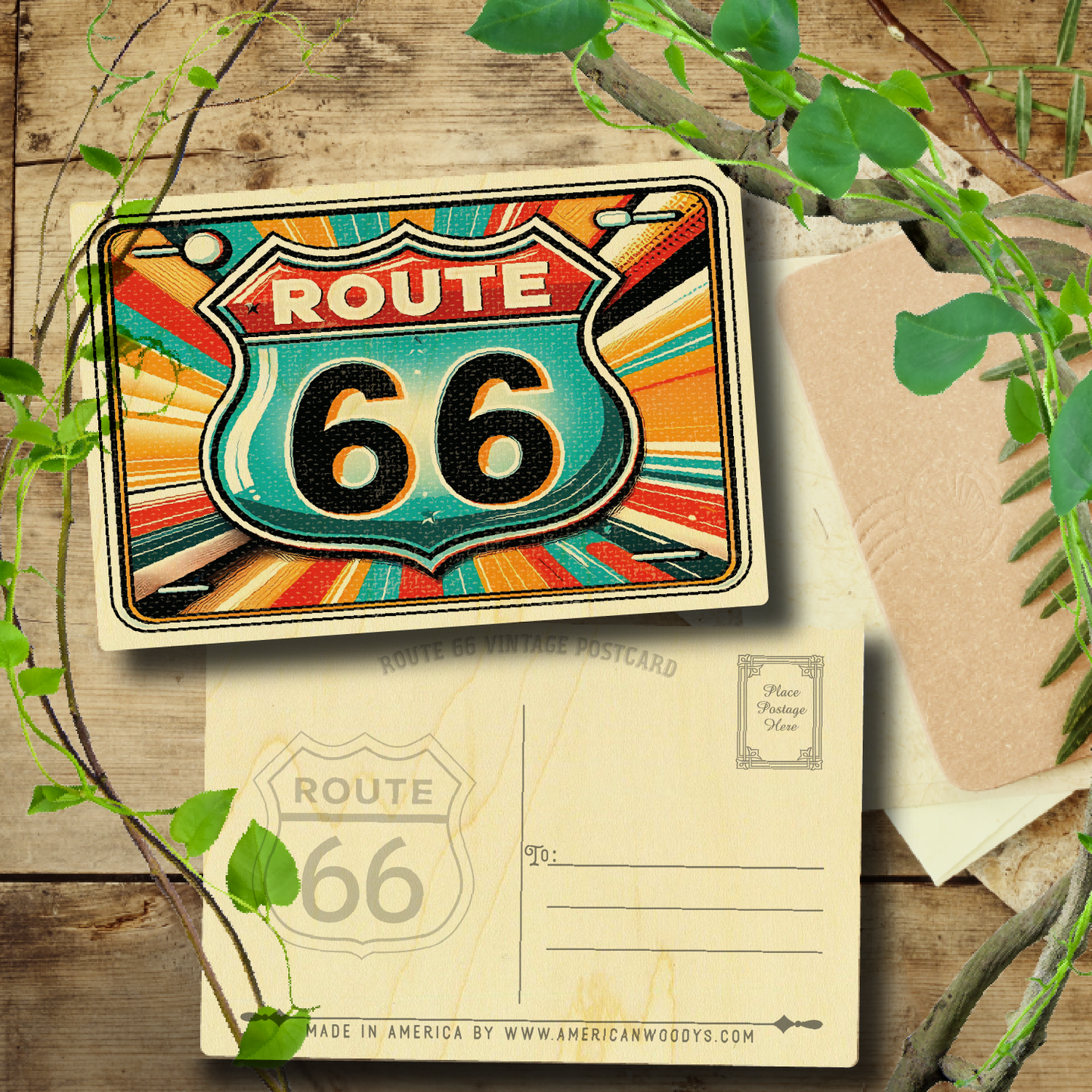 Route 66 Retro Bright License