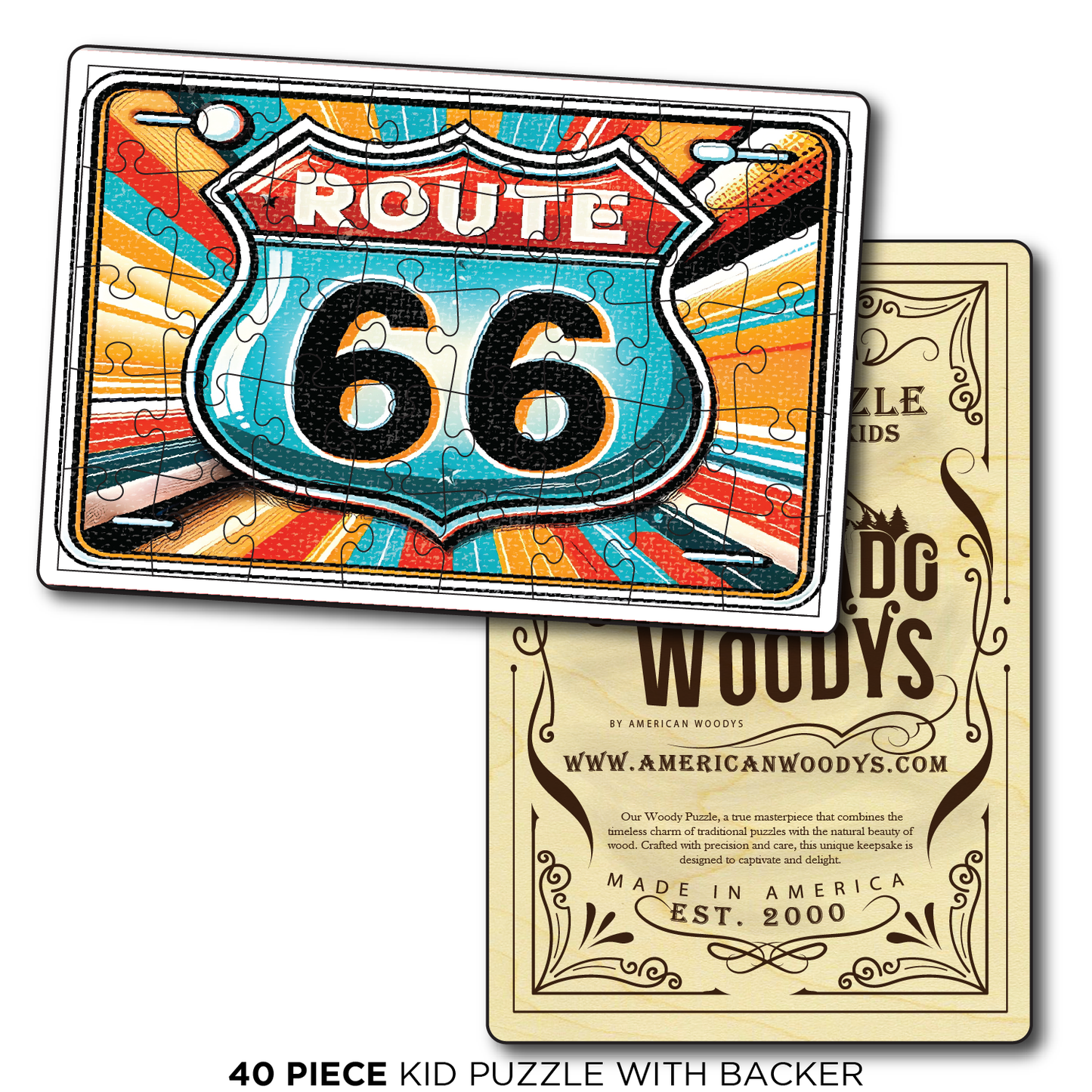 Route 66 Retro Bright License