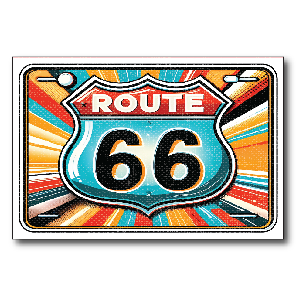 Route 66 Retro Bright License