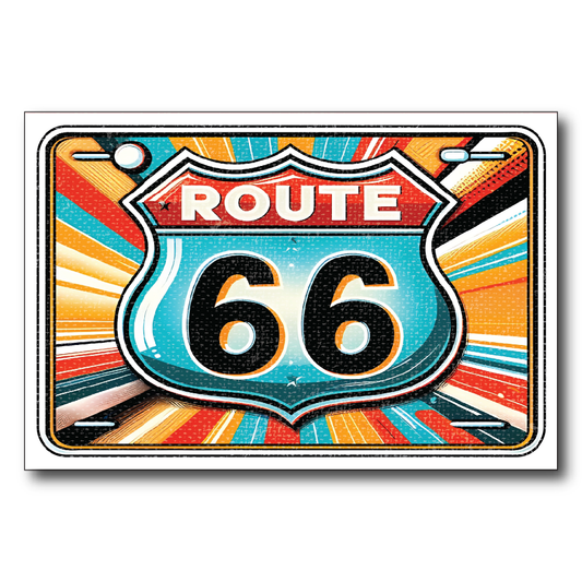 Route 66 Retro Bright License