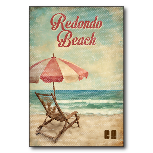 Vintage Chair and Umbrella Redondo Beach