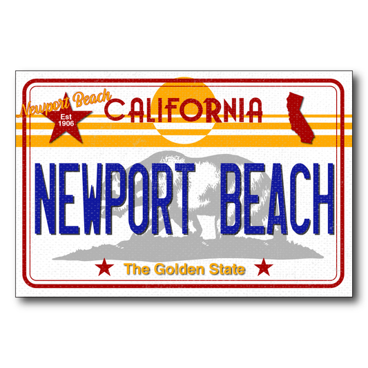 CA License Plate Newport Beach