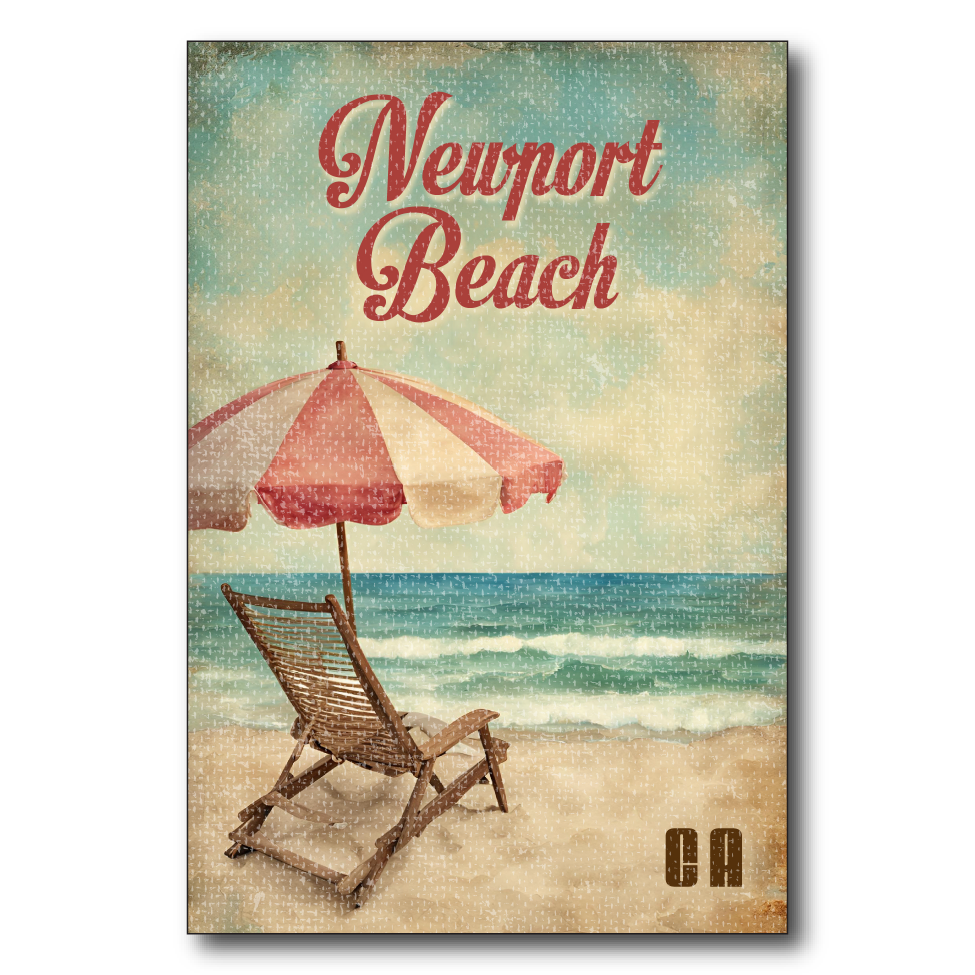 Vintage Chair and Umbrella Newport Beach