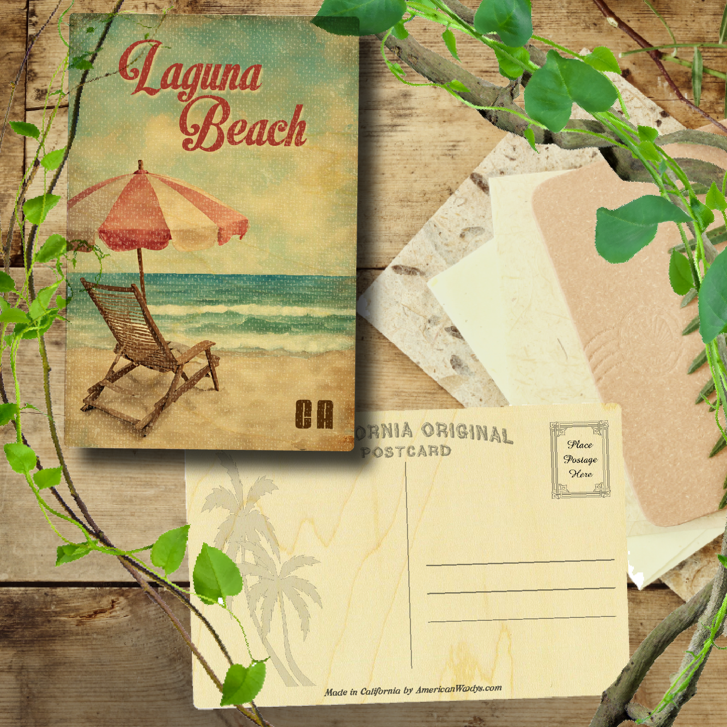 Vintage Chair and Umbrella Laguna Beach