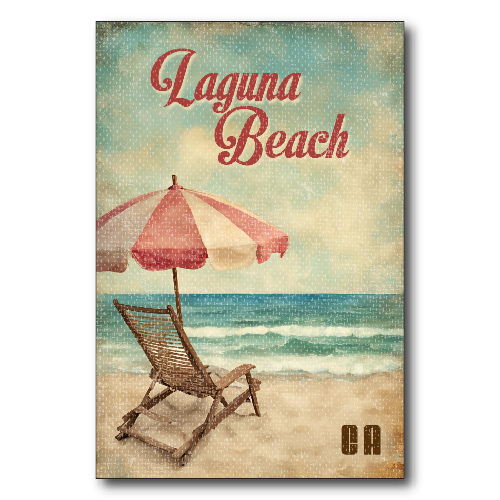 Vintage Chair and Umbrella Laguna Beach