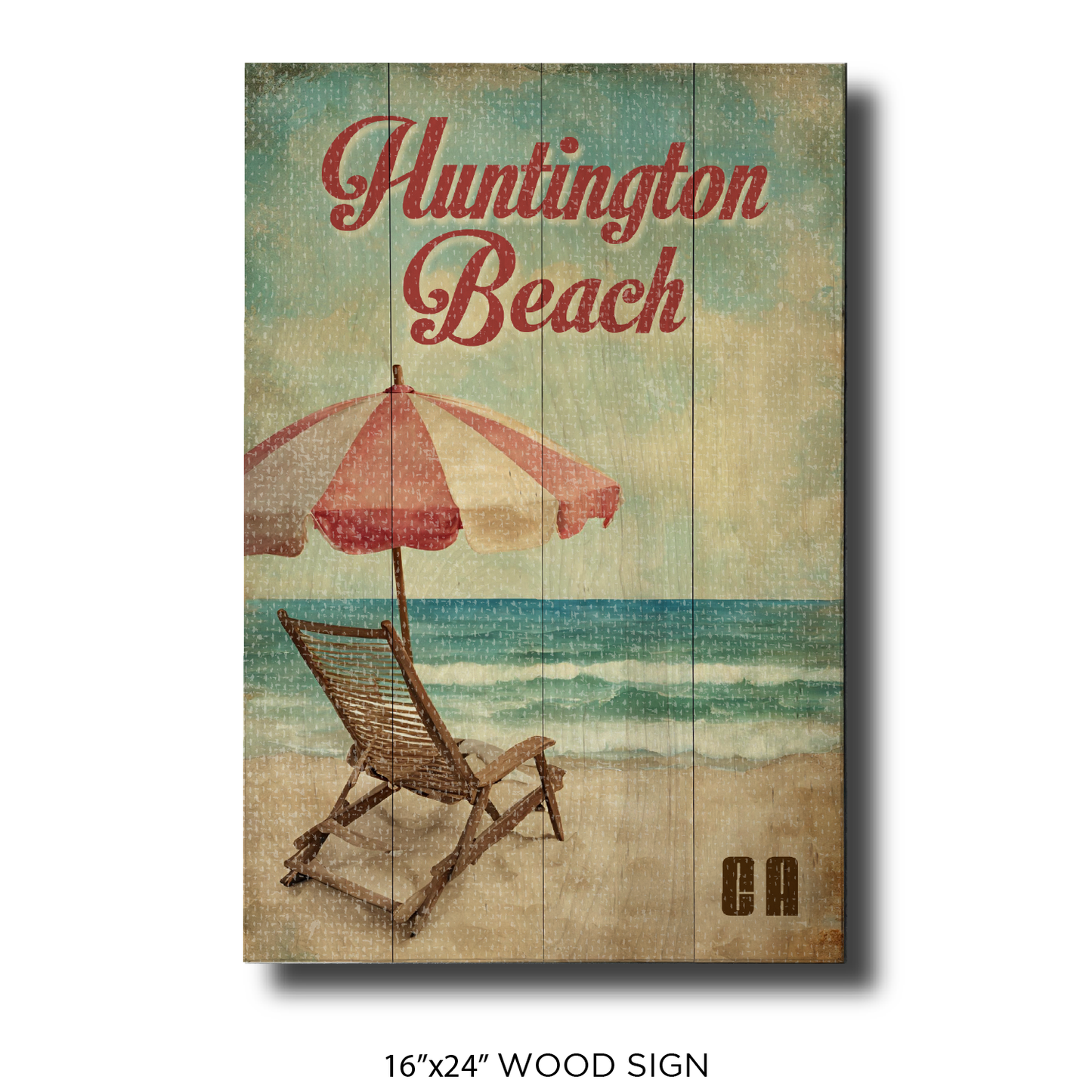 Vintage Chair and Umbrella Huntinton Beach