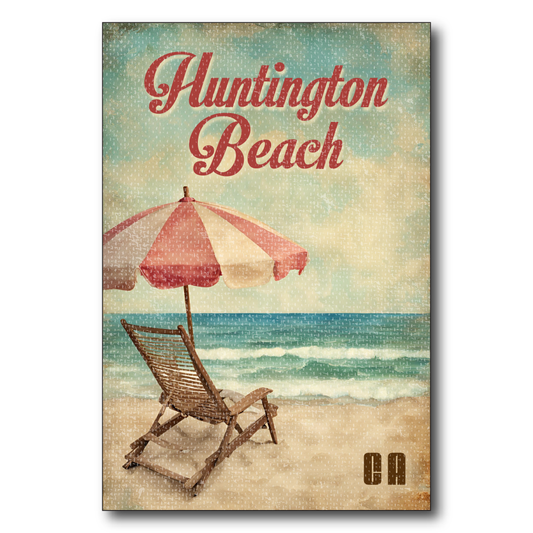 Vintage Chair and Umbrella Huntinton Beach