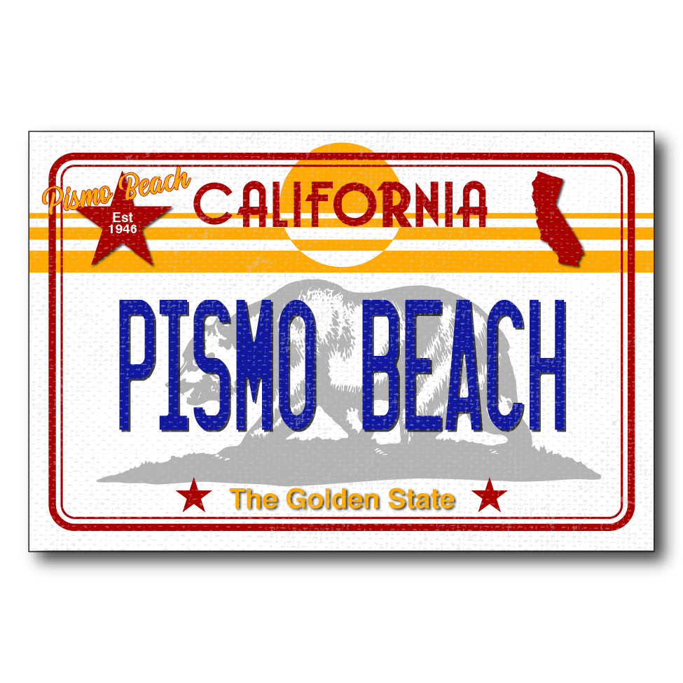 CA License Plate Pismo Beach