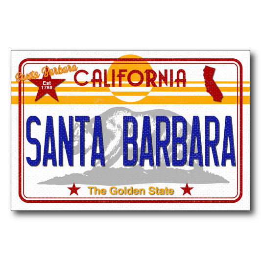 CA License Plate Santa Barbara