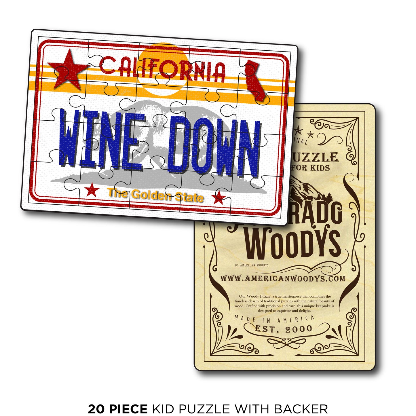 CA License Plate - Wine Down