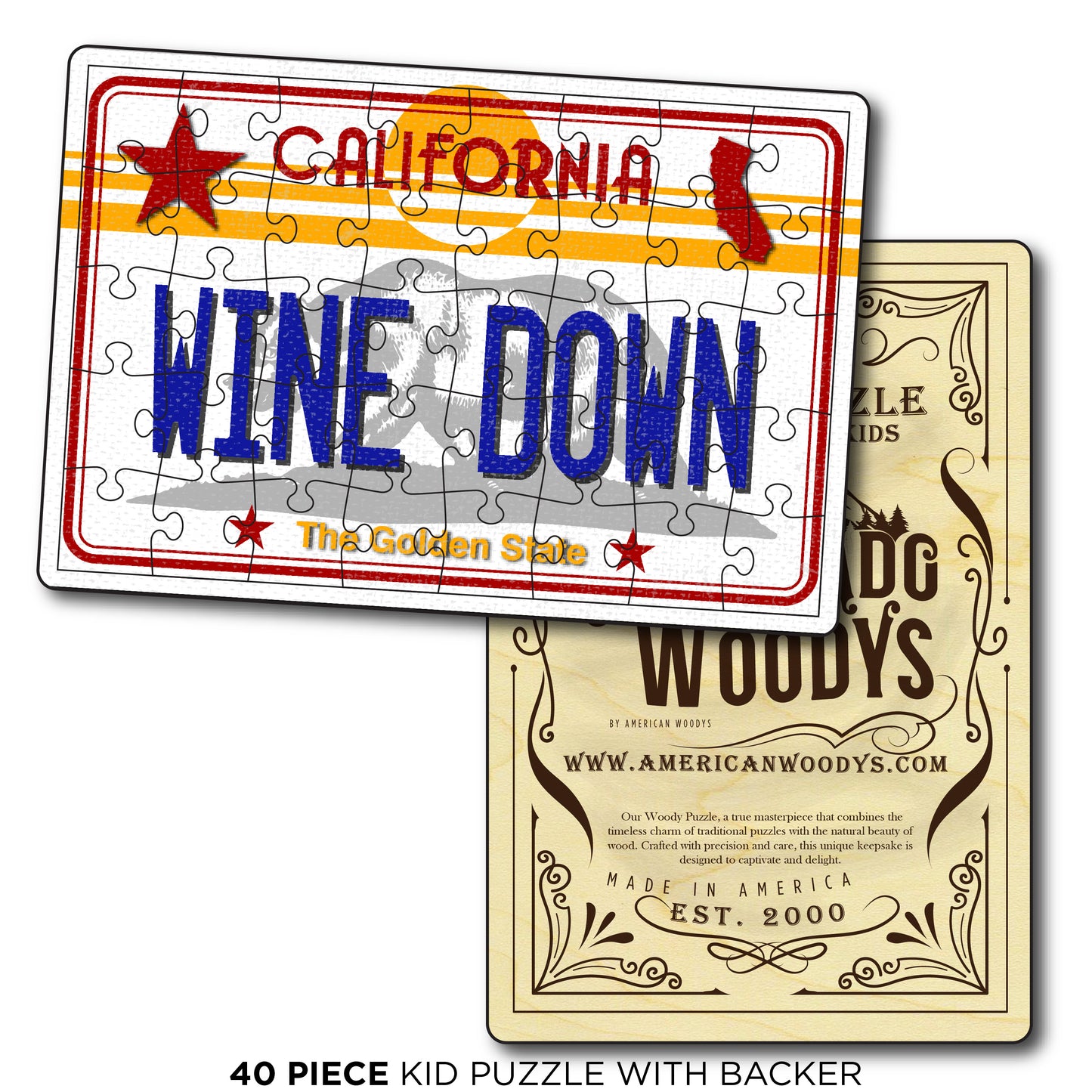 CA License Plate - Wine Down