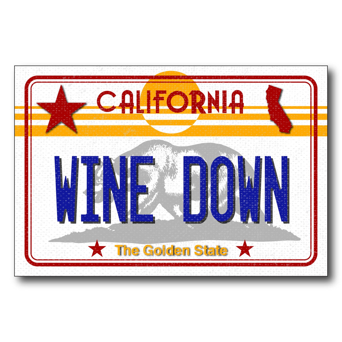 CA License Plate - Wine Down