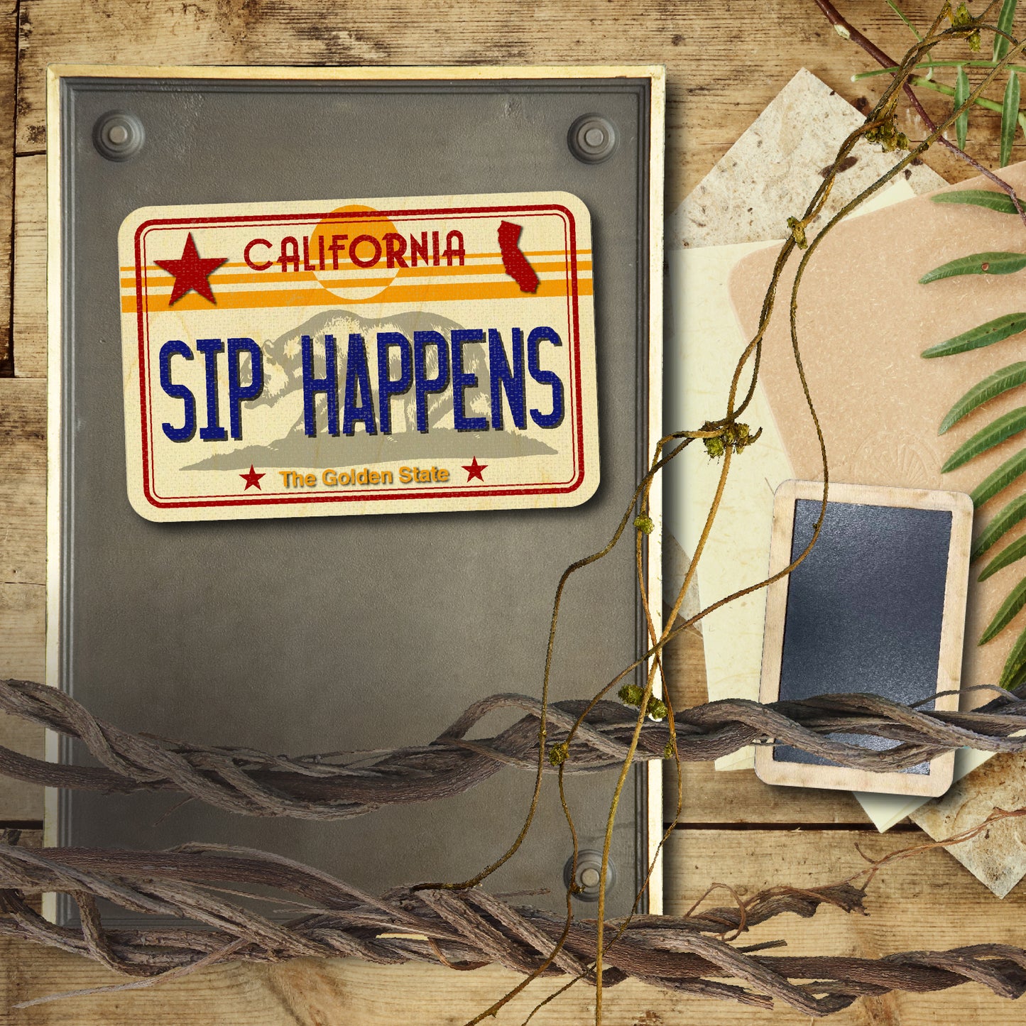 CA License Plate - Sip Happens